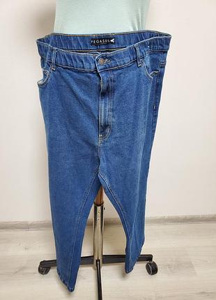 Красивые брендовые джинсовые брюки батал