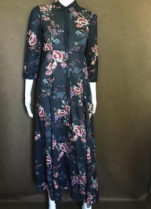 Длинное платье zara на пуговицах