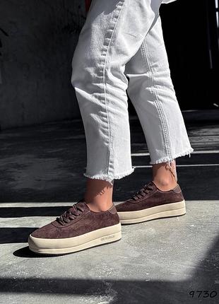 Sale! замшеві жіночі коричневі кросівки натуральна замша весна осінь