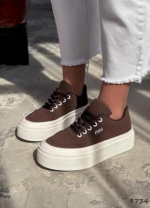 Sale женские коричневые кроссовки весна осень