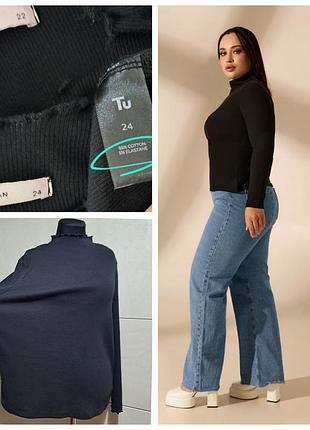 Большой размер черный гольф лонг коттоновый батал