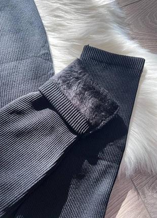 Лосины бесшовные утепленные мехом в рубчик