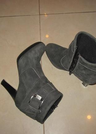 Замшевые ботинки мышиного цвета термо зима  италия размер 38,5-393 фото