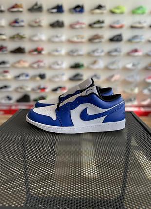 Оригінал! кросівки nike air jordan 1 low white/blue(553558-124)