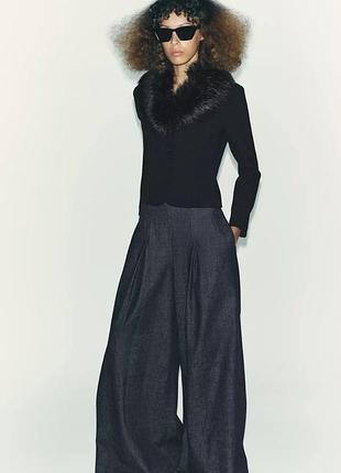 Приталенная куртка с воротником из искусственного меха zw collection