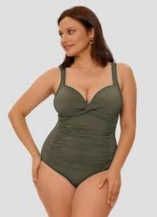 Купальник сдельный с утяжкой большого размера 58 / 24 сплошной драпировка новый