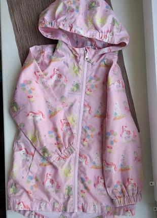 Next куртка ветровка 2-3 года 92-98 см единорог лягушка