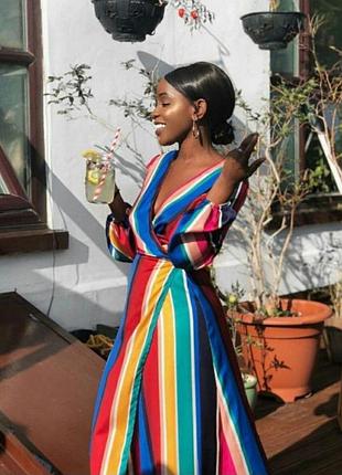 Очень красивое яркое атласное платье primark, р.46-48