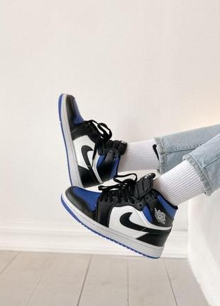 Nike jordan 1 retro high black blue white🆕шикарні кросівки найк🆕купити накладений платіж2 фото