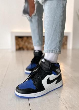 Nike jordan 1 retro high black blue white🆕шикарні кросівки найк🆕купити накладений платіж7 фото