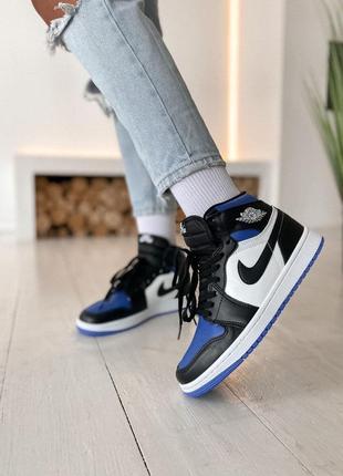 Nike jordan 1 retro high black blue white🆕шикарні кросівки найк🆕купити накладений платіж1 фото