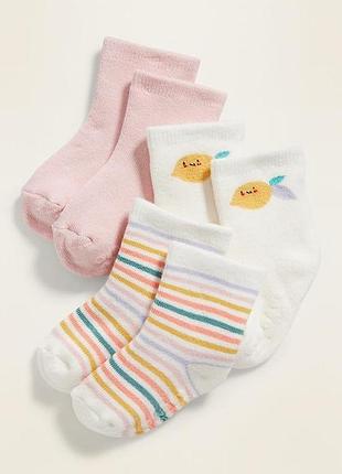 Набор махровых носков для девочки олд неви с тормозами - 2 пары