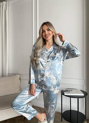 Женская пижама рубашка штаны одежда для дома