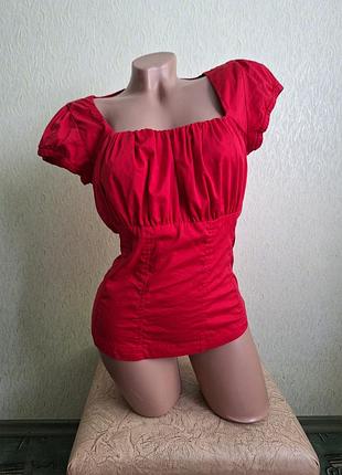 Топ с шикарным декольте. блуза. топик красный.