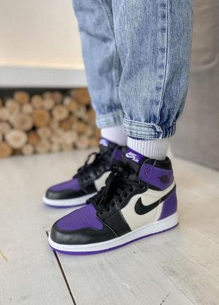 Nike jordan 1 retro high violet black🆕шикарні кросівки найк🆕купити накладений платіж