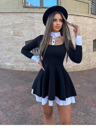 Платье женское с двойной пышной юбочкой беби долл s,m