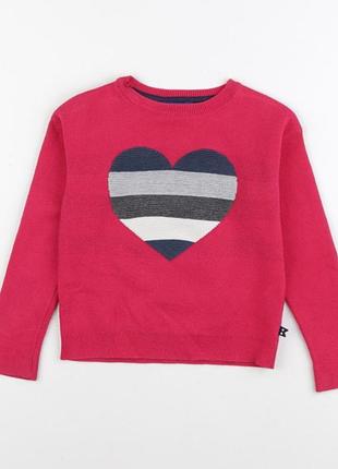 Свитер, джемпер фуксия с сердцем.