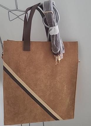 Сумка новая с длиной ручонок, искусственная замша бренд франция