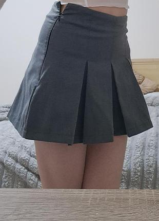 Юбка теннисная женская серая xs с шортами