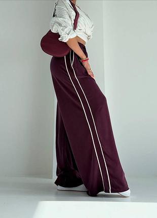 Брюки палаццо широкие оверсайз с лампасами