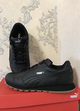 Кожаные мужские кроссовки puma черные