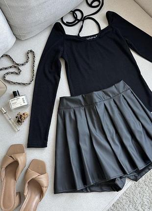 Спідниця-шорти еко шкіра