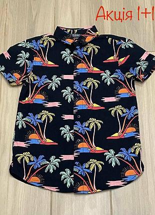 Гавайская рубашка тенниска primark в тропический принт