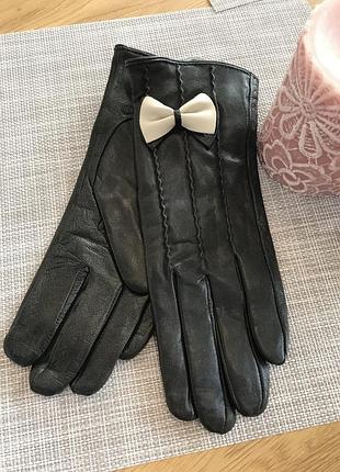 Жіночі шкіряні рукавички в'язка маленькі 373s1