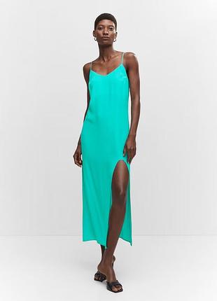 Сукня на брителях міді сарафан плаття з розрізом на нозі платье миди с разрещом на брителях