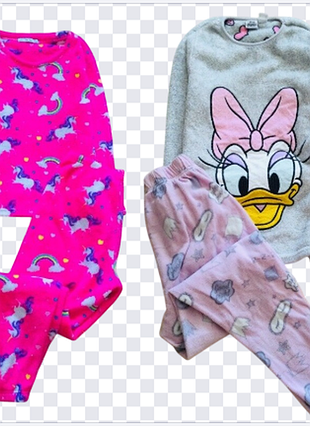 12-13 р disney флісова пухнаста зимова піжама з однорогом і качечкою. тепла, м"якенька, на манжетах  стан ідеальний! з однорогом 12-13 років довжина 5