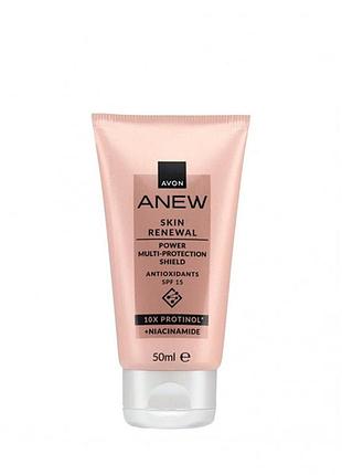 Обновляющий крем для лица с антиоксидантами avon anew «энергия протенола. мультизащита» spf 15