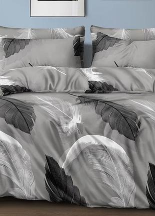 Комплект постельного белья полуторный 150×220 см бязь gold lux серый 150318