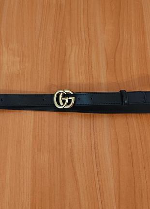 Gucci черный кожаный ремень