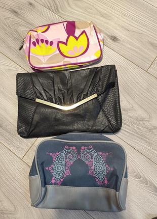 Лот 3шт,клатч и 2косметички