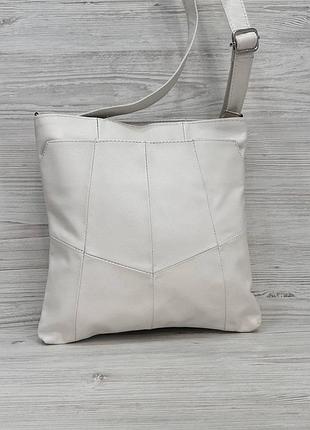 Сумка шоппер біла жіноча натуральна шкіра 111018