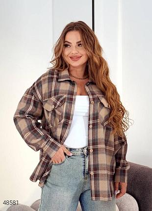 Женская рубашка в клетку больших размеров