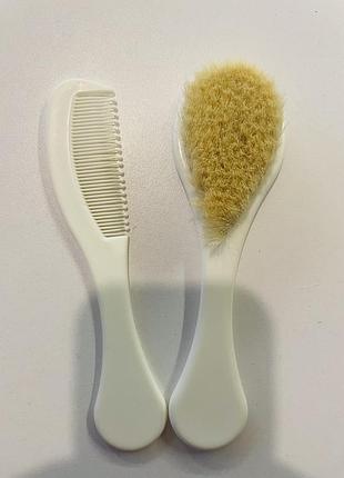 Набір гребінець для волосся та щітка з натуральним мʼяким ворсом