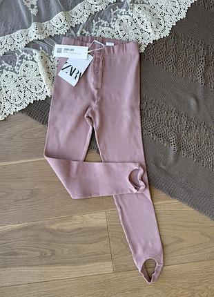 Лосини в рубчик zara рожеві для дівчинки 4-5 років