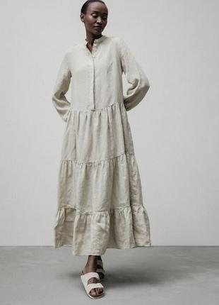 Robert friedman льняное платье макси оверсайз