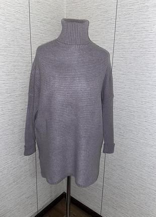 Подовжений 100% кашеміровий светр водолазка