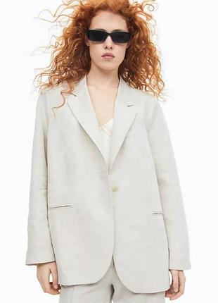 45% лен,светло-серый жакет