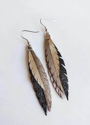 Серьги сережки бижутерия украшение перья