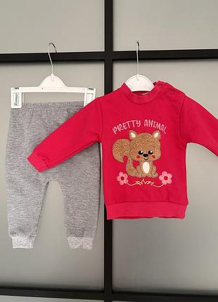 Теплий костюм для дівчинки ( 3-6, 6-9 міс), туреччина