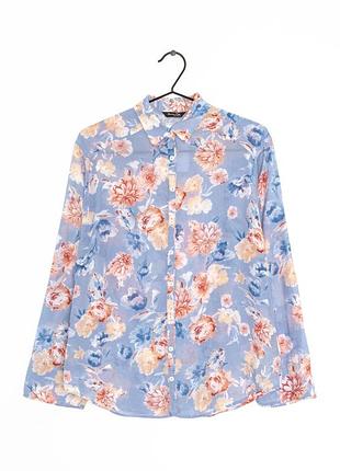 Тонкая рубашка с цветочным принтом massimo dutti