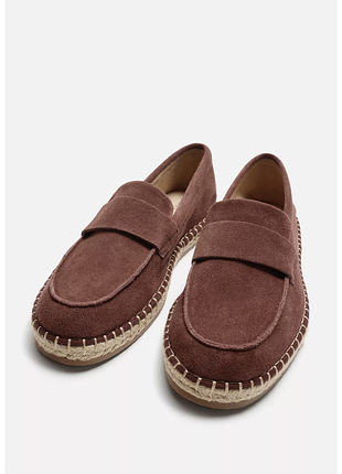 Кожаные эспадрильи-лоферы zara