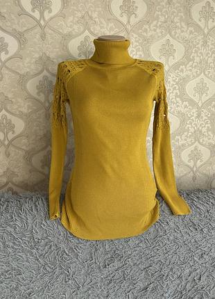 Гольф гірчичний. гольф з воротніком. водолазка жіноча