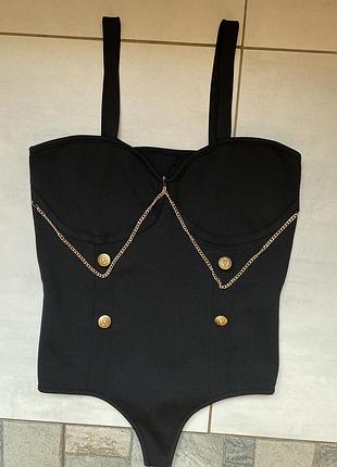 Чорний вечірній боді