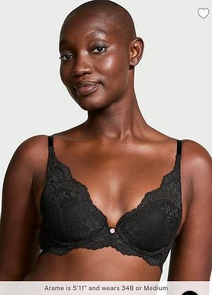 Кружевной бюстгальтер черный victoria's secret (34c/75c) 🎀