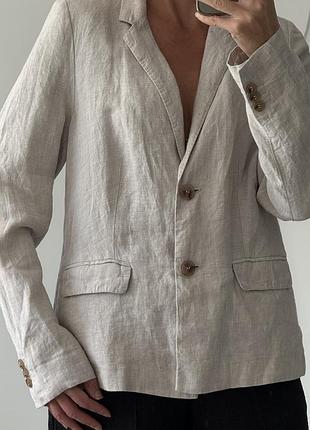 Піджак жакет з льону лляний блейзер massimo dutti