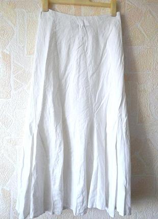 Лляна довга спідниця-годе по косій